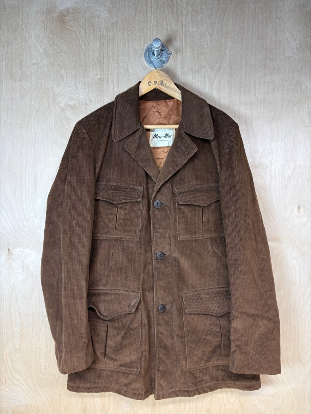 Brown Corduroy Military Field Jacket